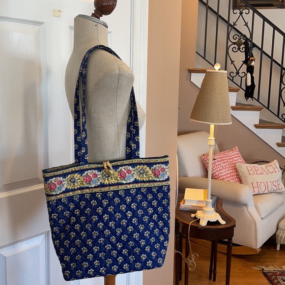 Vera Bradley purse shoulder bag pocketbook tote Mason blue yellow